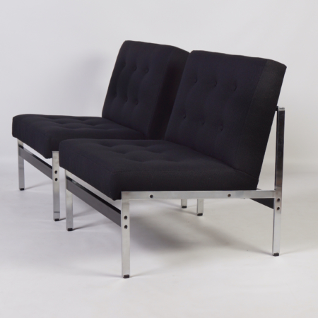 Kho Liang Easy Chairs by Artifort, 1960s | Set of two Black 020 Chairs