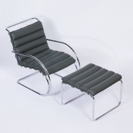 MR40 Lounge Chair with Hocker by Mies van der Rohe for Knoll, 2000s