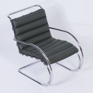 MR40 Lounge Chair with Hocker by Mies van der Rohe for Knoll, 2000s &#8211; Bauhaus Design, Leather