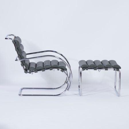 MR40 Lounge Chair with Hocker by Mies van der Rohe for Knoll, 2000s