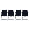 Cantilever Chairs 3011 by De Wit, 1950s – Set of 4 in New Black Rib Fabric