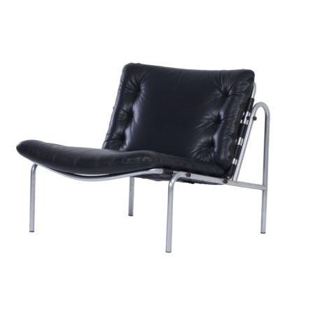 Osaka Easy Chair by Martin Visser for 't Spectrum, 1960s - Black Leather