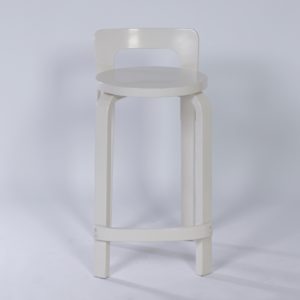 White Alvar Aalto Stool &#8211; High Model k65 for Artek, 1970s