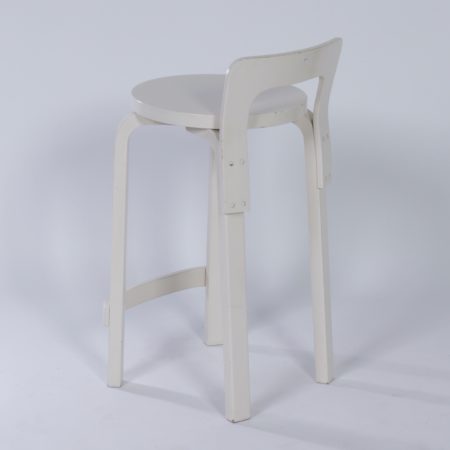 White Alvar Aalto Stool &#8211; High Model k65 for Artek, 1970s