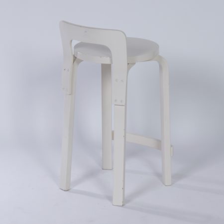 White Alvar Aalto Stool &#8211; High Model k65 for Artek, 1970s