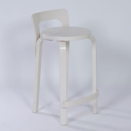 White Alvar Aalto Stool &#8211; High Model k65 for Artek, 1970s