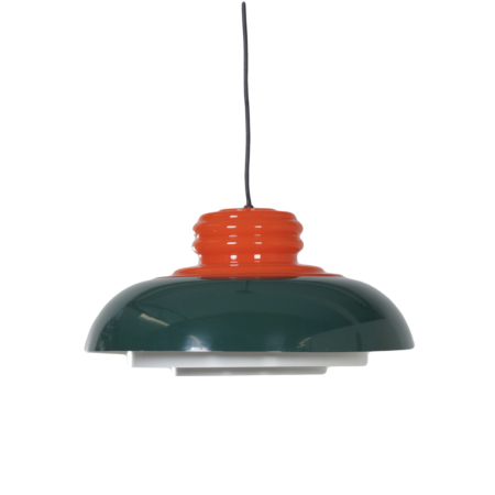 Seventies Hanging Lamp by Dijkstra Lampen in Orange and Green