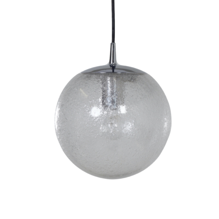 Glass Hanging Lamp with Bubble Glass by Peill & Putzler, 1970s