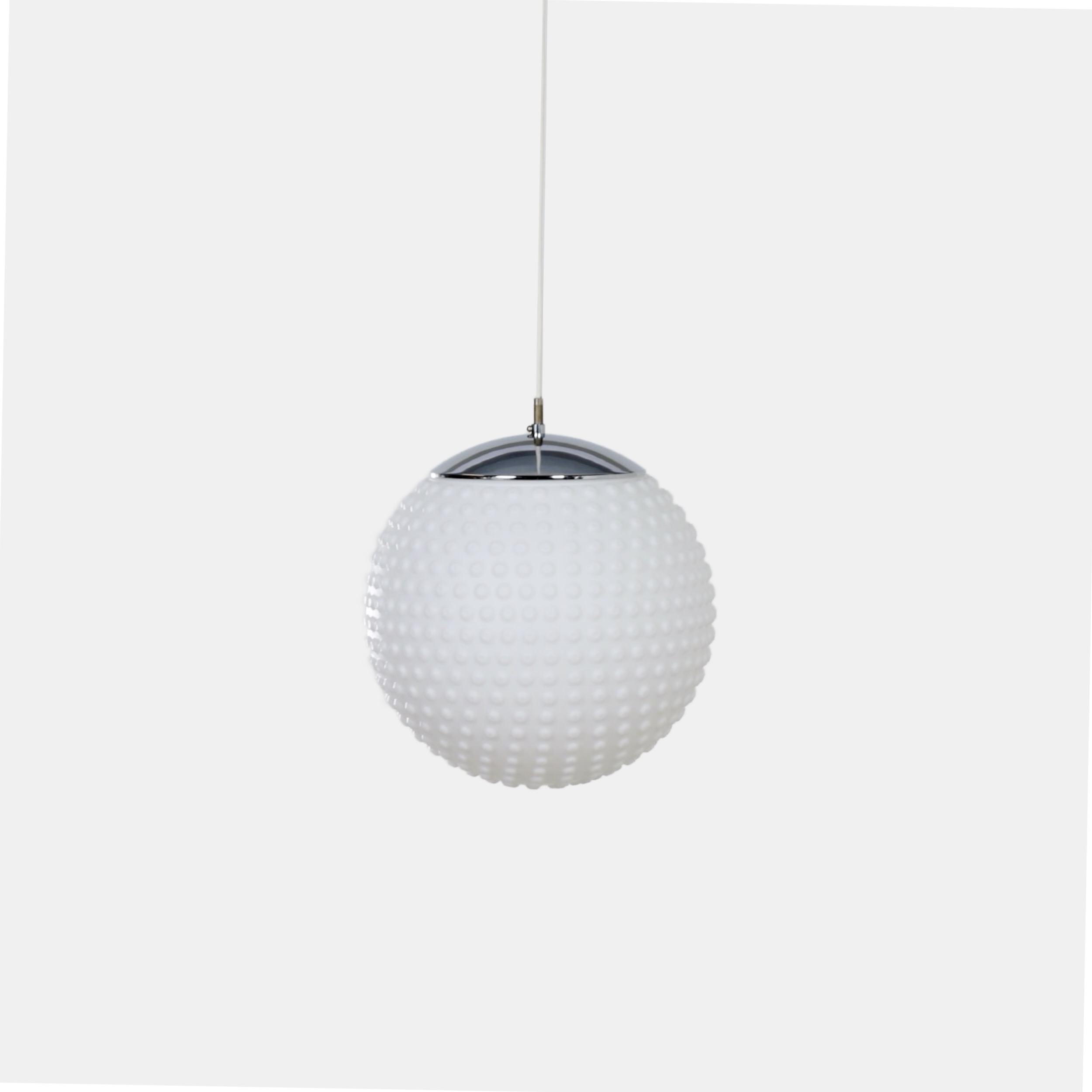 White Opal Glass Pendant by Rolf Krüger for Staff, 1960s