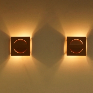 Set Raak Signaal Wall Lamps Copper Colored, 1970s