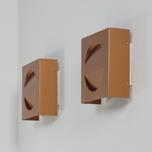 Set Raak Signaal Wall Lamps Copper Colored, 1970s