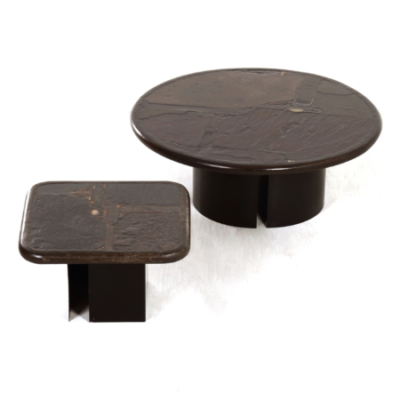 Set Brown Coffee Table's by Paul Kingma, 1989/90