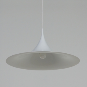 White Semi Pendant by Bonderup and Thorup for Fog Morup, 1960s | 60 cm