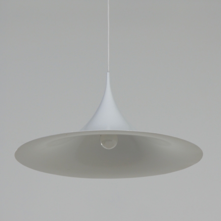 White Semi Pendant by Bonderup and Thorup for Fog Morup, 1960s | 60 cm