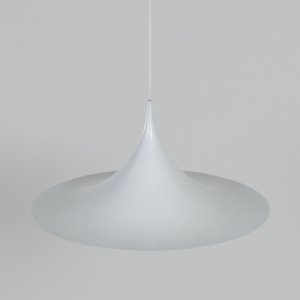 White Semi Pendant by Bonderup and Thorup for Fog Morup, 1960s | 60 cm