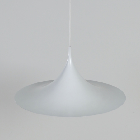 White Semi Pendant by Bonderup and Thorup for Fog Morup, 1960s | 60 cm