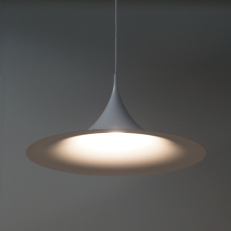 White Semi Pendant by Bonderup and Thorup for Fog Morup, 1960s | 60 cm