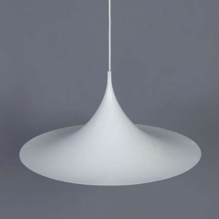 White Semi Pendant by Bonderup and Thorup for Fog Morup, 1960s | 60 cm