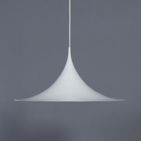 White Semi Pendant by Bonderup and Thorup for Fog Morup, 1960s | 60 cm