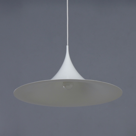 White Semi Pendant by Bonderup and Thorup for Fog Morup, 1960s | 60 cm