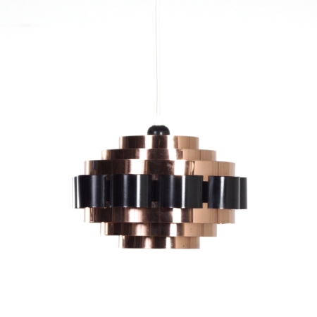 Copper Pendant by Werner Schou for Coronell Elektro, 1970s - Denmark