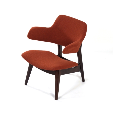 Wing Armchair by Louis van Teeffelen for Webe, 1960s – Reupholstered with Kvadrat Fabric