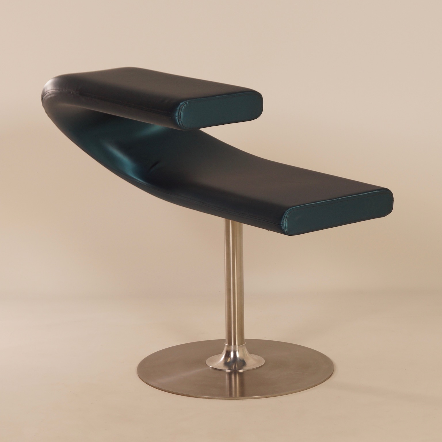 Innovation C Chair by Fredrik Mattson for Blå Station, 2000s – Blue Satin Fabric