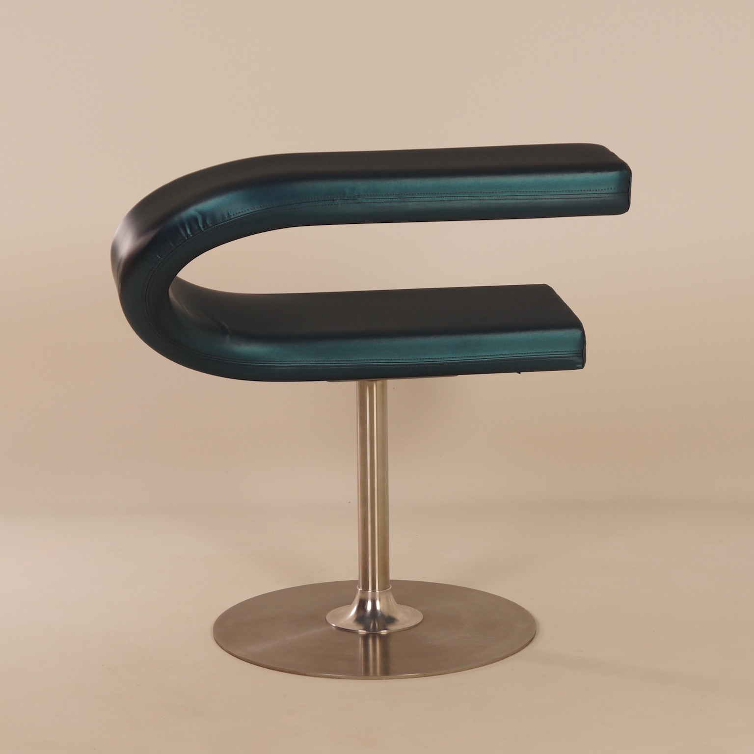 Innovation C Chair by Fredrik Mattson for Blå Station, 2000s – Blue Satin Fabric