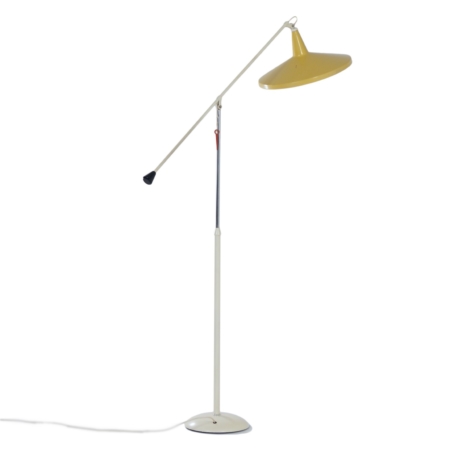 Yellow Panama Floor Lamp model 6350 by Wim Rietveld for Gispen, 1957