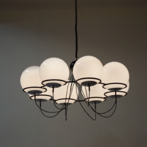 Saturnus Chandelier with Morning Mists by Raak, 1970s &#8211; 120 cm
