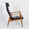 Danish Armchair in Teak and Black Artificial Leather, 1970s &#8211; Mid-Century