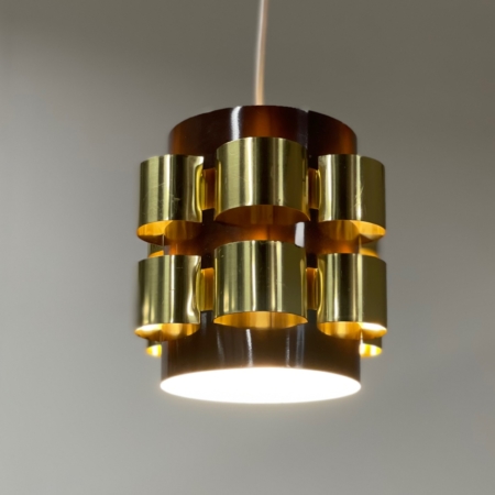 Swedish Pendant in Brass and Perspex by Asea, 1960s