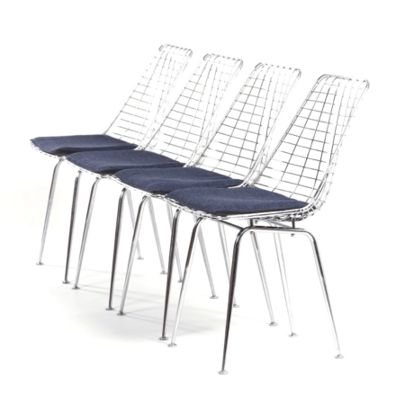 Flamingo Wire Chairs by Braakman and Dekker for Pastoe, 1960s - Set of 4