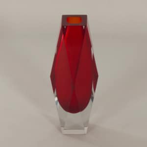 Red Murano Sommerso Vase by Luigi Mandruzzato, 1960s &#8211; 30 cm