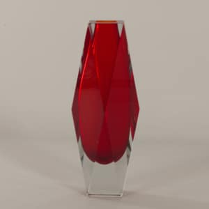 Red Murano Sommerso Vase by Luigi Mandruzzato, 1960s &#8211; 30 cm
