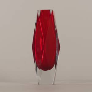 Red Murano Sommerso Vase by Luigi Mandruzzato, 1960s &#8211; 30 cm
