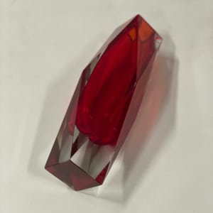 Red Murano Sommerso Vase by Luigi Mandruzzato, 1960s &#8211; 30 cm