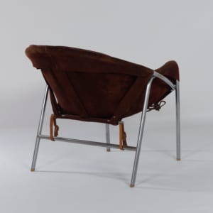 Danish Sling Chair by Erik Ole Jørgensen for Bovirke, 1953 | Brown Suede