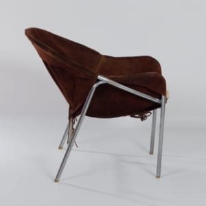 Danish Sling Chair by Erik Ole Jørgensen for Bovirke, 1953 | Brown Suede