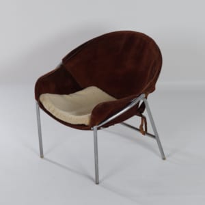 Danish Sling Chair by Erik Ole Jørgensen for Bovirke, 1953 | Brown Suede