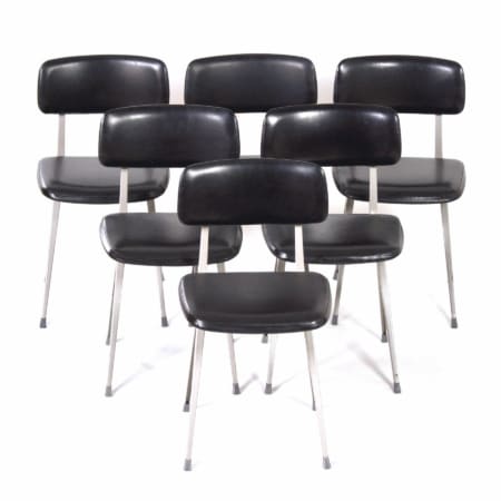 Black Result Chairs by Friso Kramer and Wim Rietveld for Ahrend de Cirkel, 1960s | 6 chairs