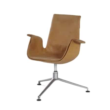 Tulip Swivel Chair by Kastholm & Fabricius for Kill International, 1960s | Camel Leather