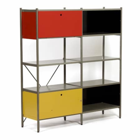 Model 663 Cabinet by Wim Rietveld for Gispen, 1950s (2) – Red, Yellow, Black