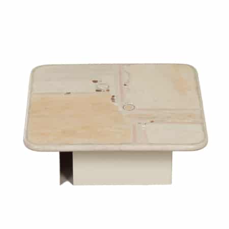 White Natural Stone Coffee Table by Paul Kingma, 1980s - Square 100 cm