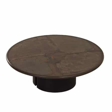 Brown Natural Stone Coffee Table by Paul Kingma, 1990s - Round 116 cm