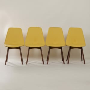 Yellow Teak Dining Chairs by Van Os, 1950s &#8211; Set of 4