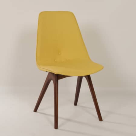 Yellow Teak Dining Chairs by Van Os, 1950s &#8211; Set of 4