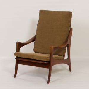 Organic Teak Easy Chair with High Back by The Ster, 1960s