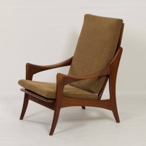 Organic Teak Easy Chair with High Back by The Ster, 1960s