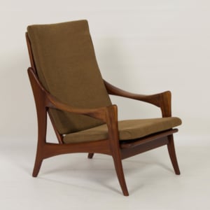 Organic Teak Easy Chair with High Back by The Ster, 1960s
